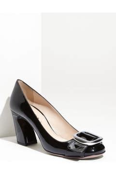 prada pump heels|Prada buckle sculpted heel pump.